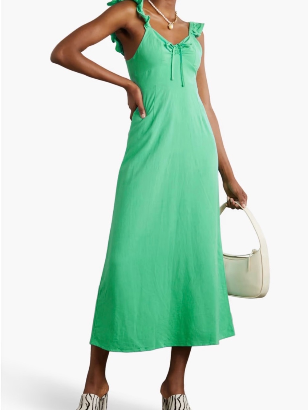 RIXO Cecile ruffled woven midi dress
